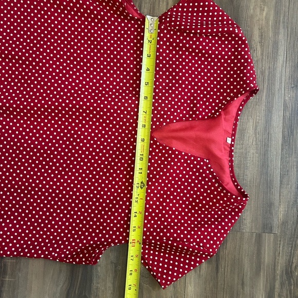 Red A-line V-neck Raglan Dress - Picture 2 of 5